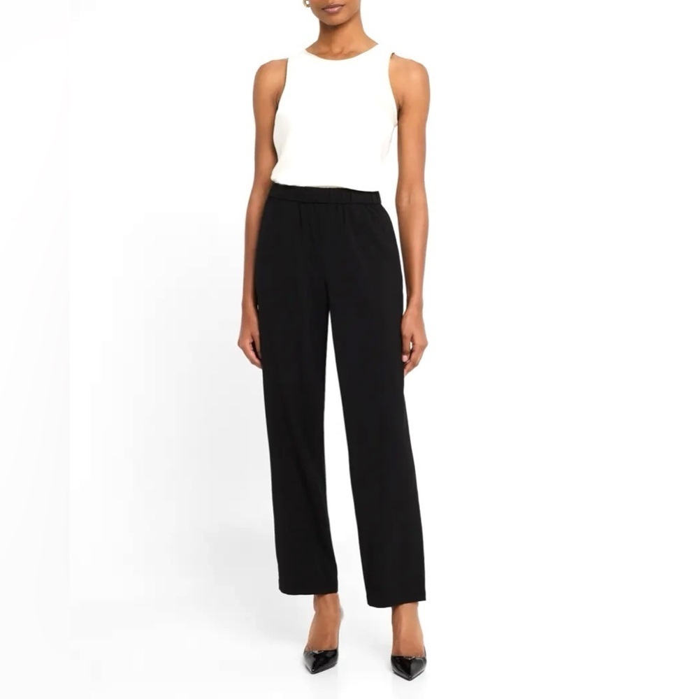 Misook Petite Soft Knit Pull-On Straight Leg Pants Size L